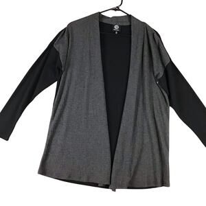 Bobeau Women’s Size Small Open Front Cardigan Lightweight Gray Black Colorblock